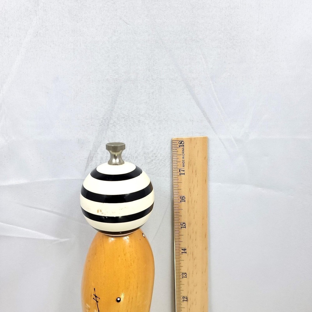 Robert Wilhelm Studio Art Wooden Pepper Mill Grinder Black White Polka Dot 18" - Picture 9 of 10